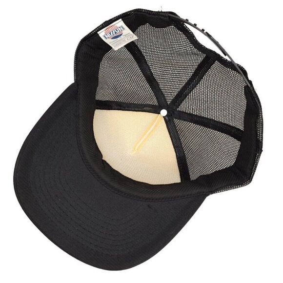 Vintage Rockstar Energy Drink Trucker Hat Mens One Size Black Y2K Snapback Rope - Picture 5 of 6